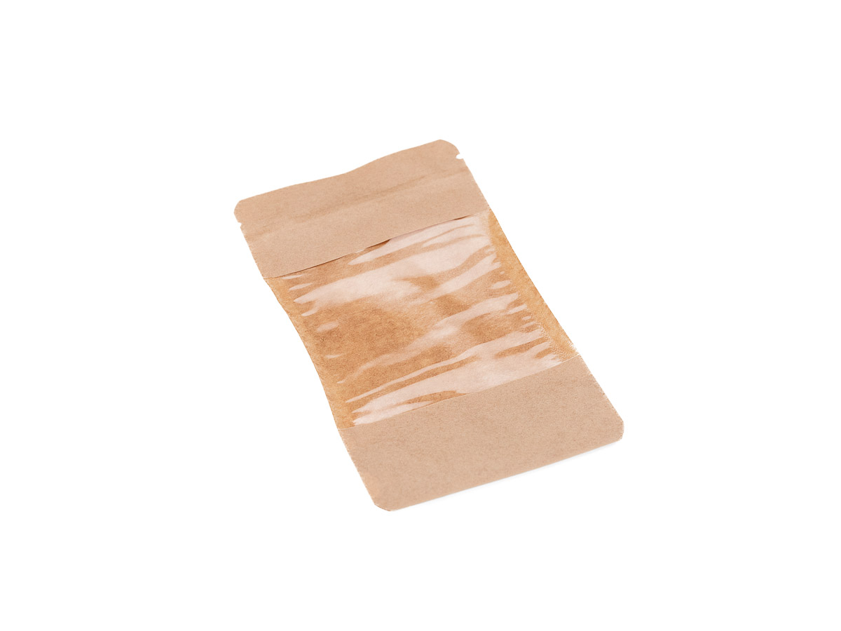 Levně 100 ks - Doypack vrecko s veľkým okienkom economy 110x185 + 65 mm, 250 ml, PAP/OPP