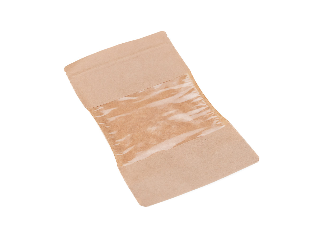 Levně 100 ks - Doypack vrecko s veľkým okienkom economy 180x290 + 90 mm, 1000 ml, PAP/OPP