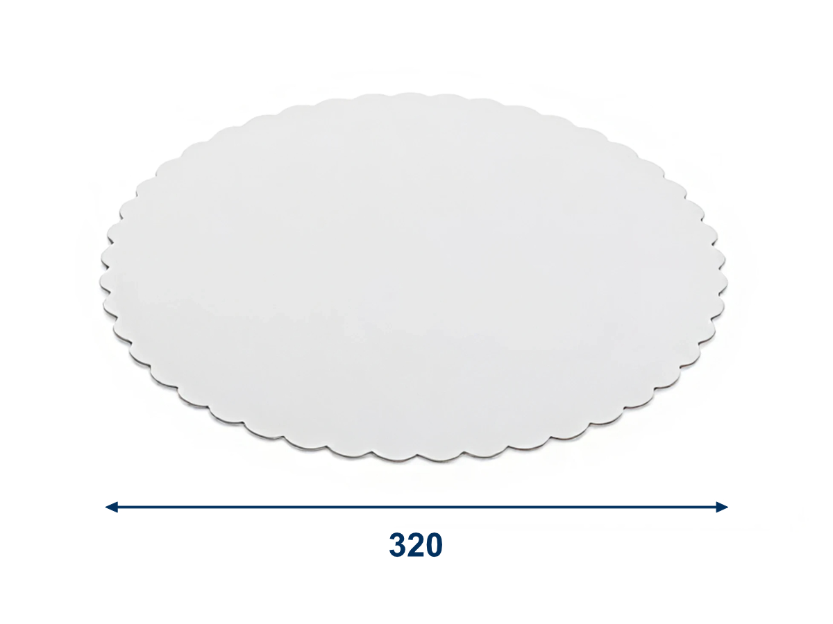 Levně 100 ks - Lepenková podložka pod tortu biela O32cm