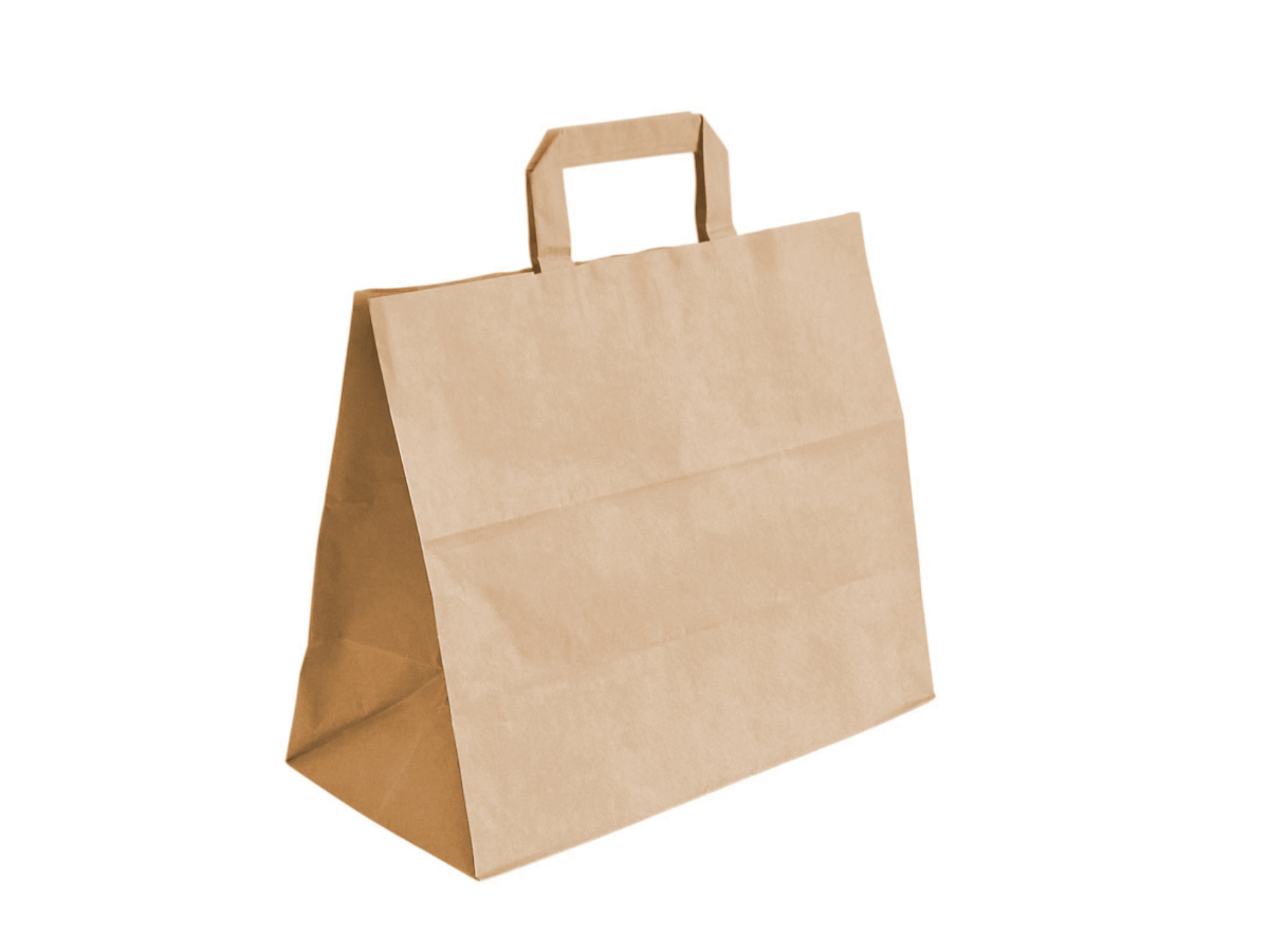Levně 250 ks - Papierová taška 320x160x270 na menuboxy, ploché držadlá