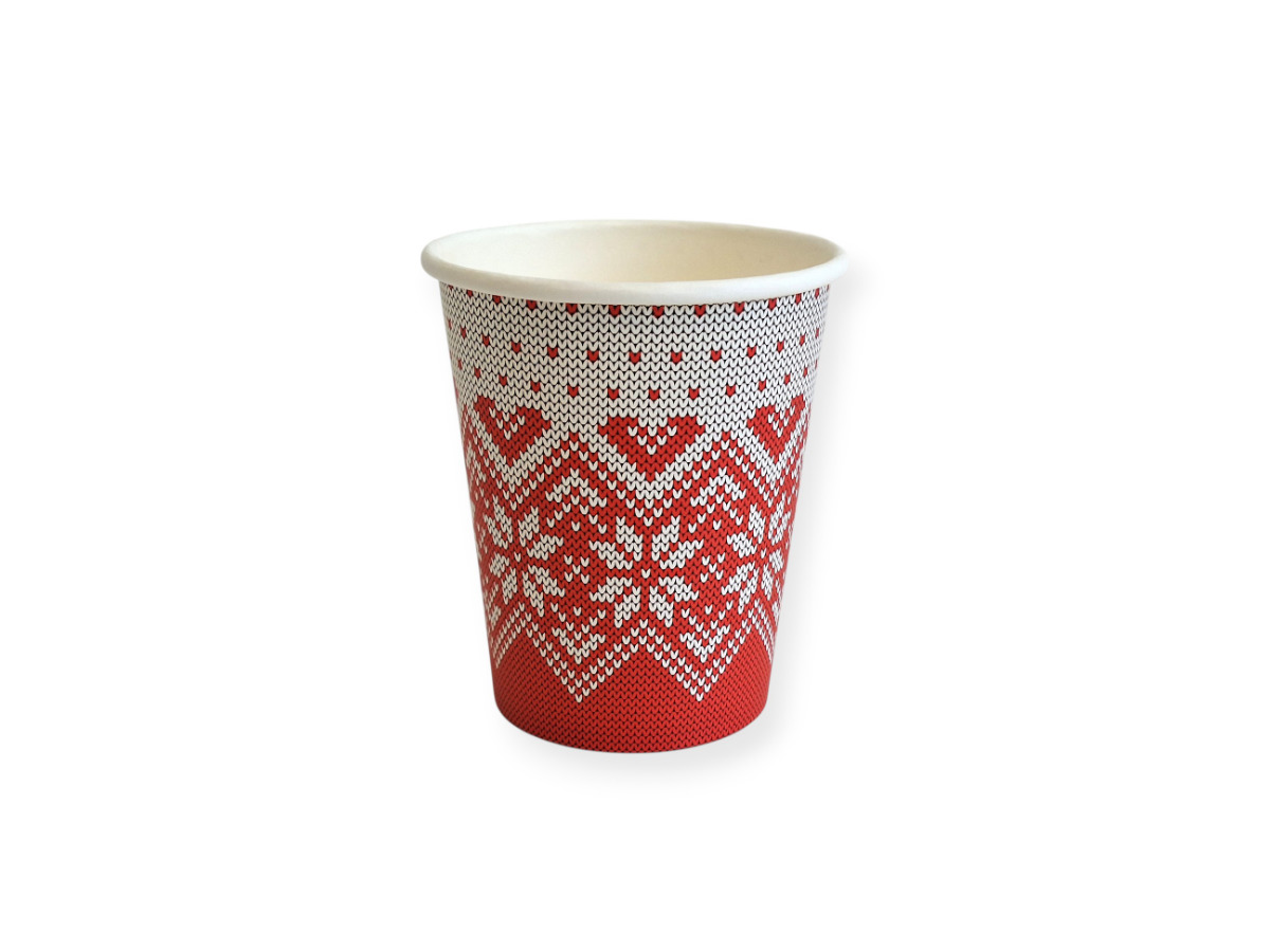 Levně 1000 ks - Papierový pohár zimné obdobie 280 ml, priemer 80 mm (0,2L/8oz)