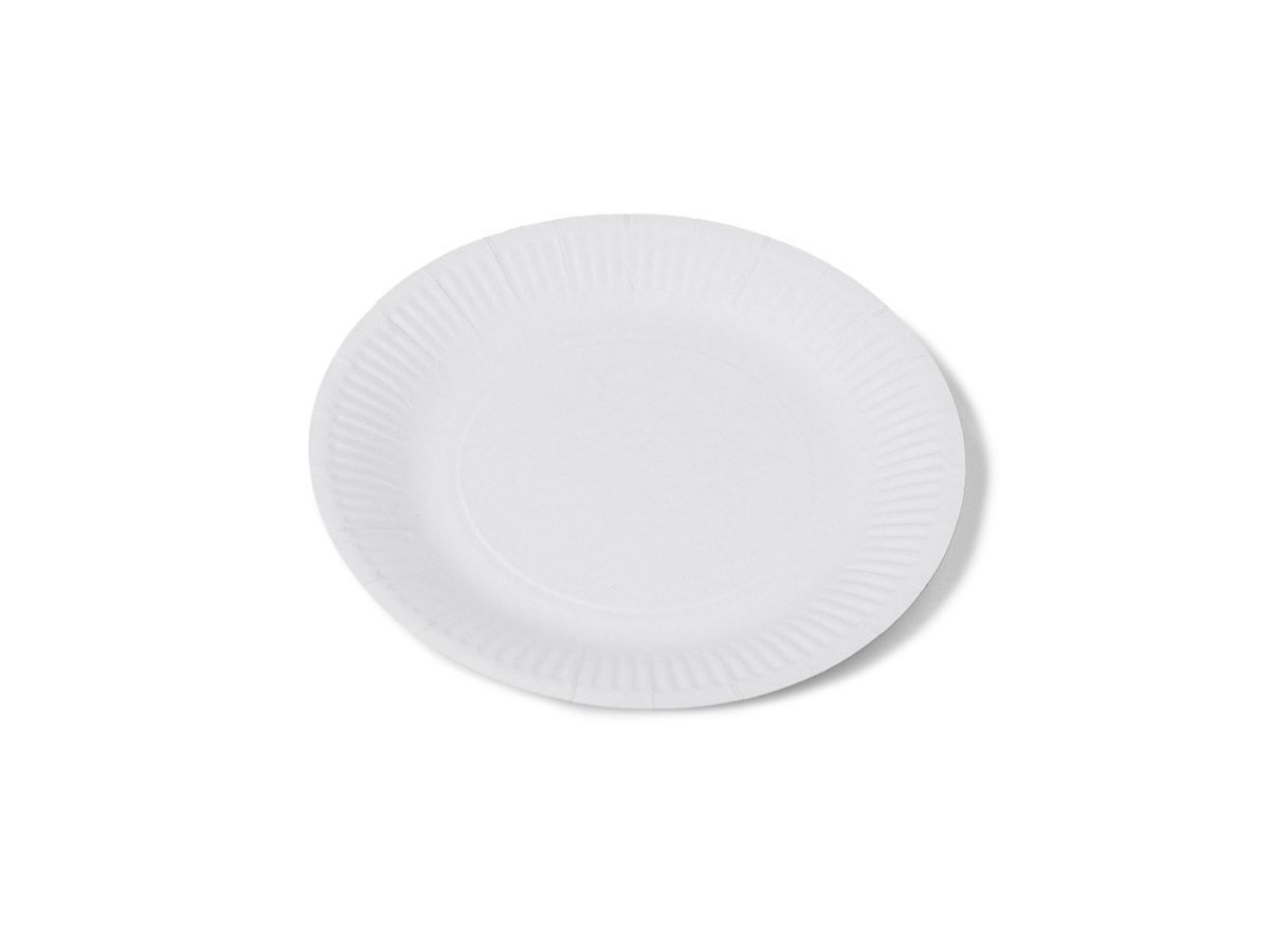 Levně 500 ks - Papierový tanier biely - priemer 18 cm