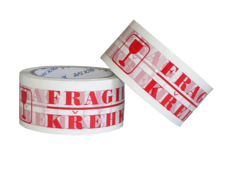 Levně 6 ks - Páska samolepiaca PP 50x66 tlač FRAGILE - Křehké