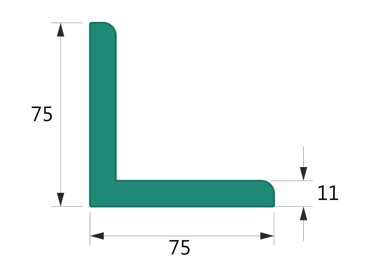 Levně 5 ks - Penový polyetylén Profil L75x75 (1ks=2bm)