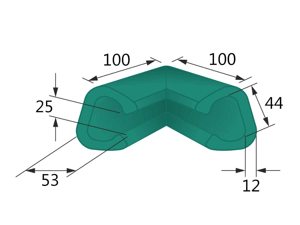 Levně 20 ks - Penový polyetylén Profil U FIX 45-C (ROH 100x100)