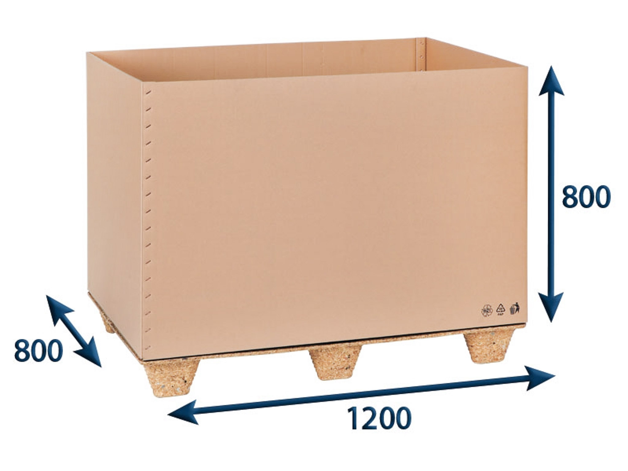Levně 10 ks - Prepravný EUROBOX 1200x800x800 7VVL bez horných chlopní
