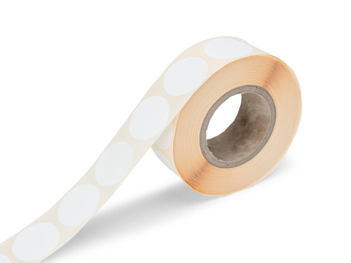 Levně Samolepiace kolieska biele, priemer 25 mm, 1000 ks na rolke