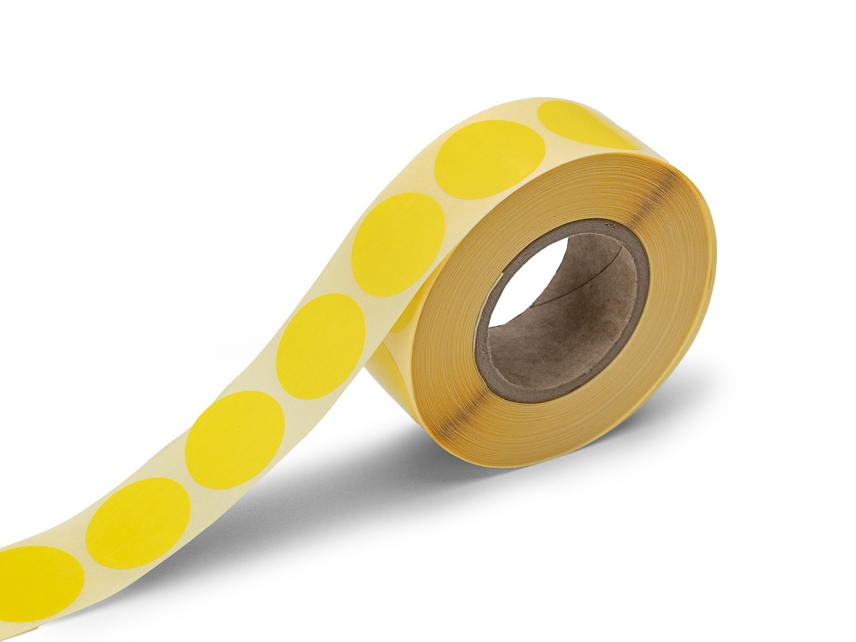 Levně Samolepiace kolieska žlté, priemer 25 mm, 1000 ks na rolke