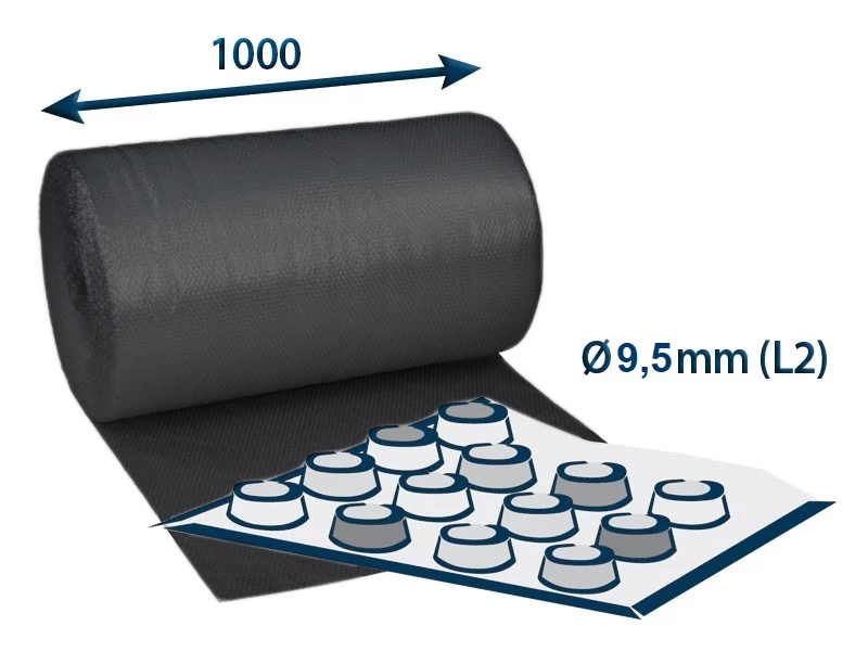 Bublinková fólia v kotúči šírky 1000 mm čierna - 001