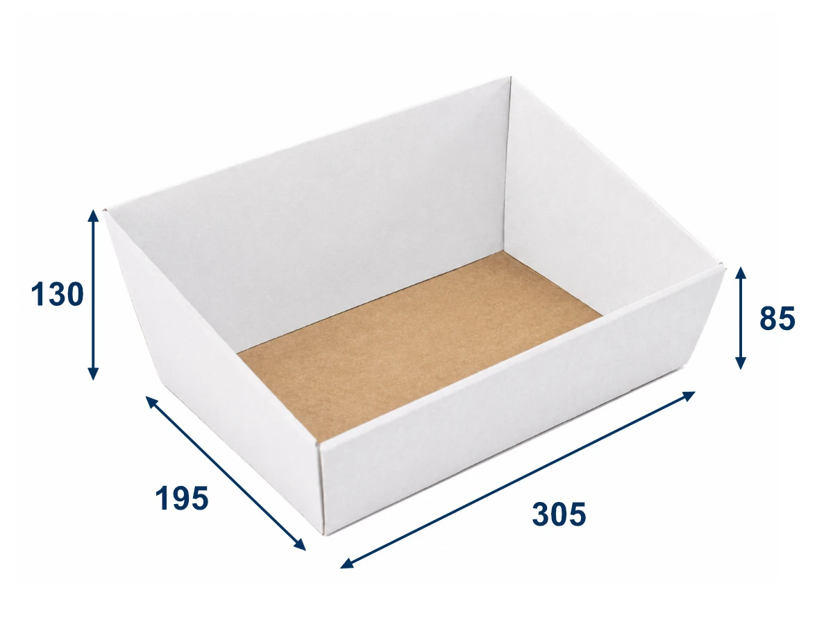 Darčekový kôš 305x195x85 bielo-hnedý - 002