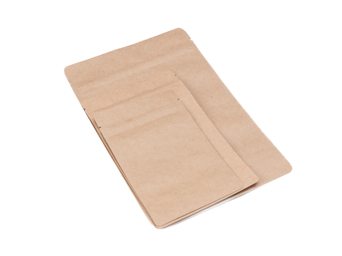 Doypack vrecko bez okienka 180x290 + 90 mm, 1000 ml, KRAFT/AL/CPP - 004