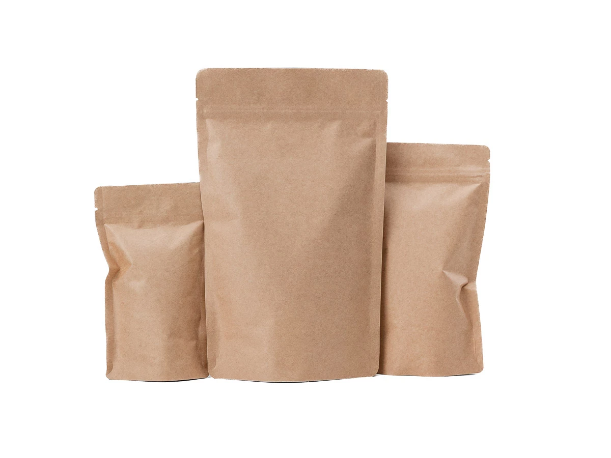 Doypack vrecko bez okienka 180x290 + 90 mm, 1000 ml, KRAFT/AL/CPP - 002