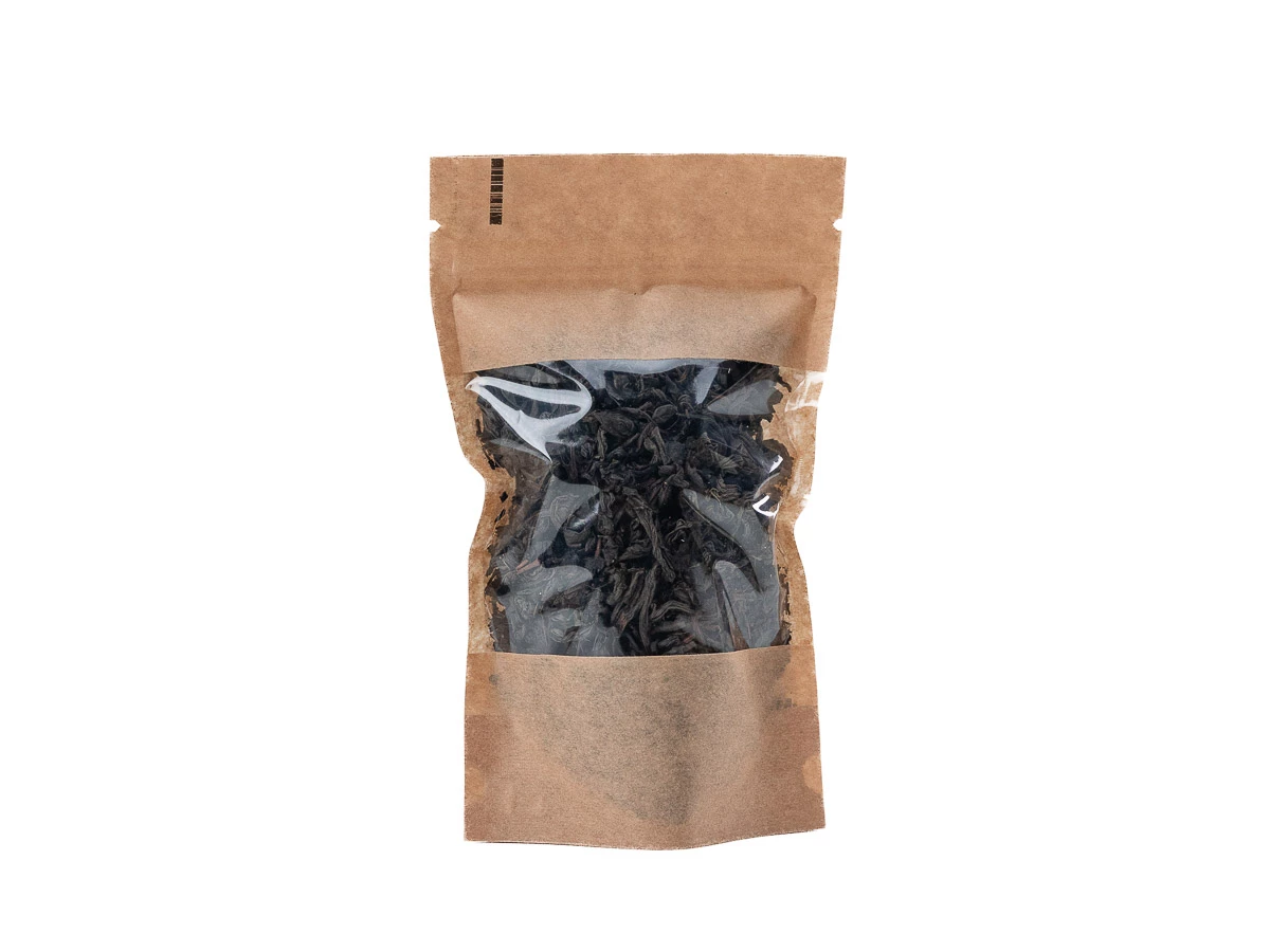 Doypack vrecko s veľkým okienkom premium 110x185 + 65 mm, 250 ml, KRAFT/PET/PE - 002