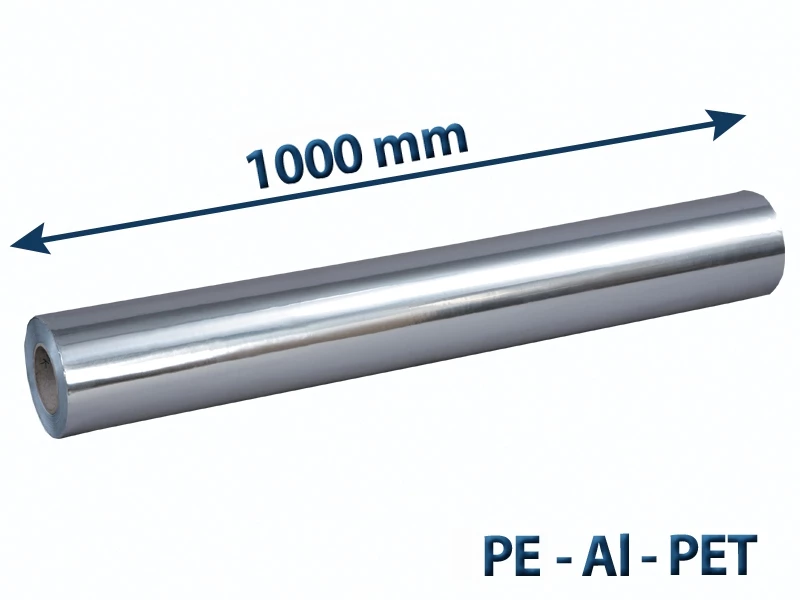 Fólia bariérová ALU PLL 128 1000/100m, PET 15my+ALU 12my+HD/LLDPE 75my bez tlače - 001
