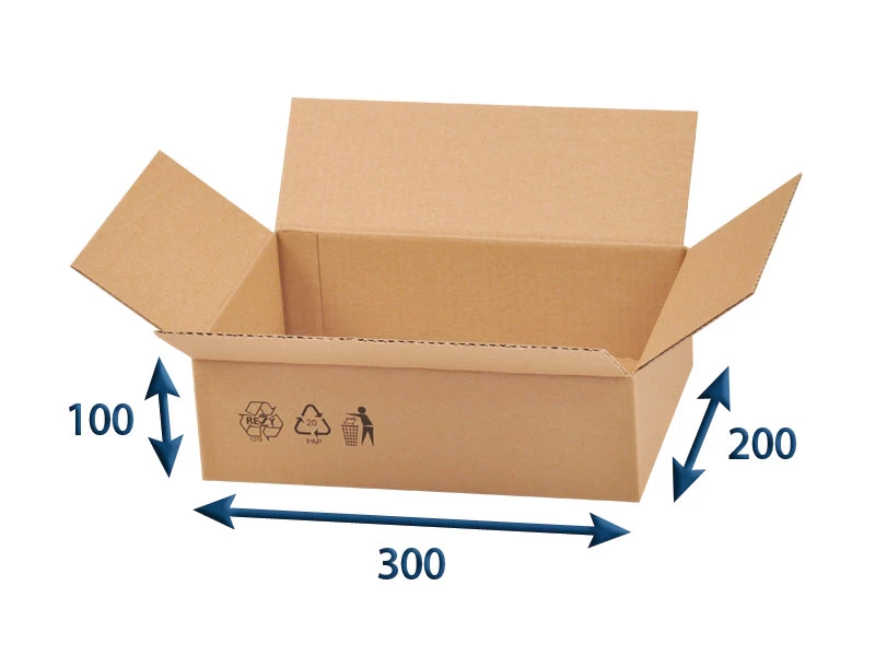 Kartónová krabica 300x200x100 3VVL chlopňová - 001