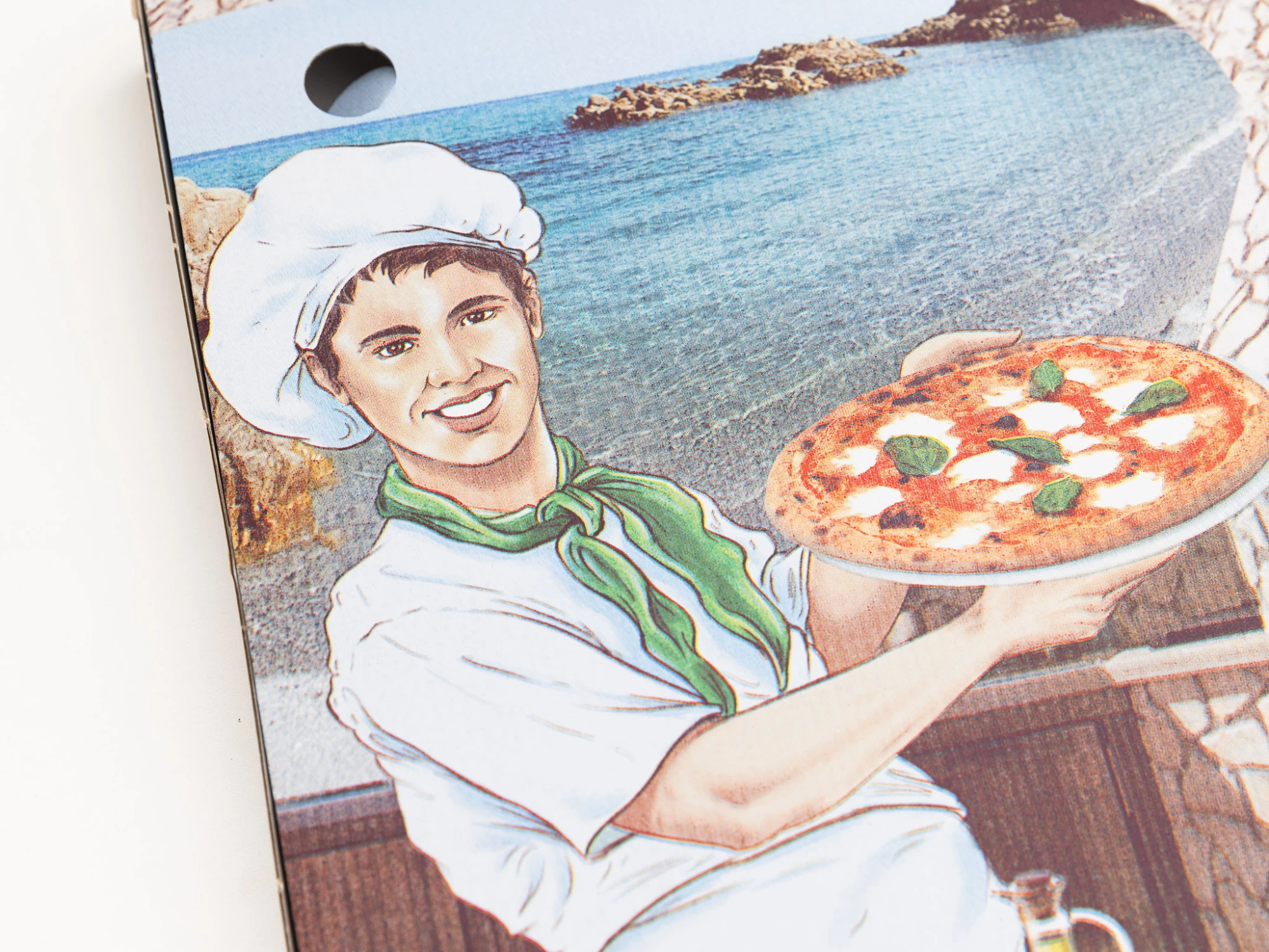 Krabica na pizzu 400x400x40mm, biela s potlačou - 004
