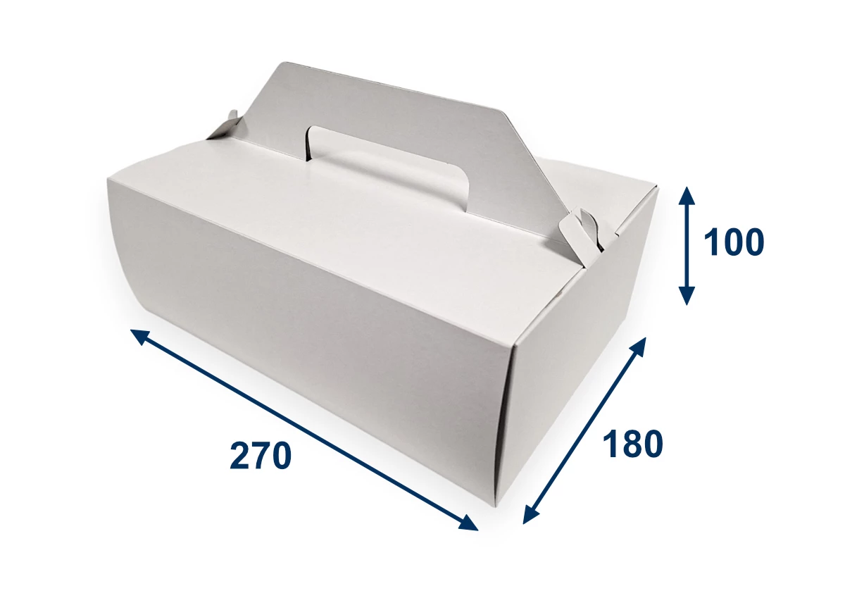Krabica na zákusky biela 270x180x100 mm - 001