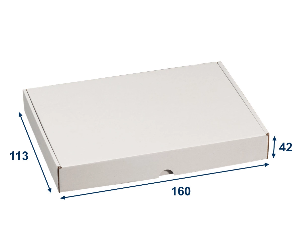 Krabica poštová plochá 160x113x42, biela - 001