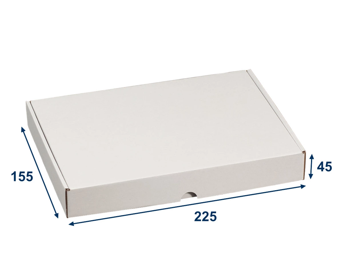 Krabica poštová plochá 225x155x45, biela - 001