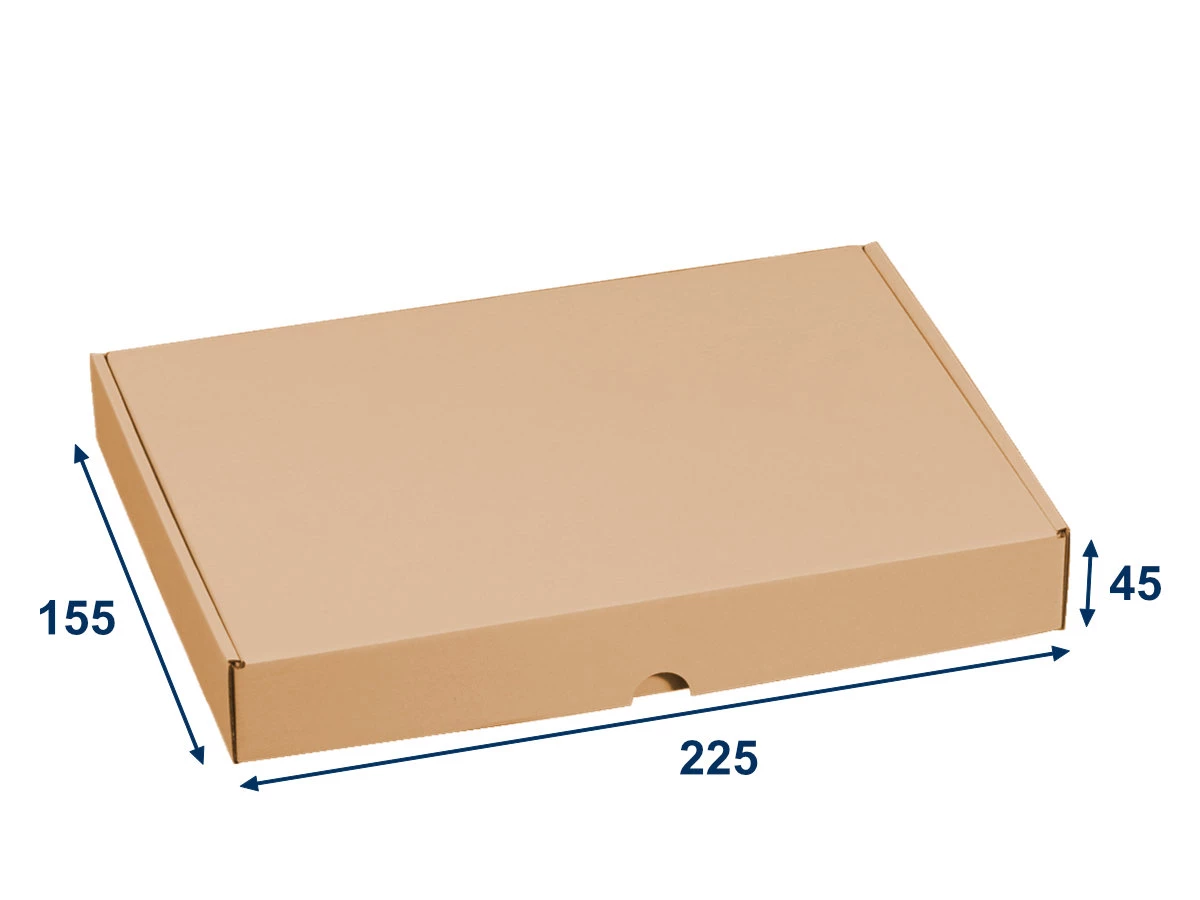Krabica poštová plochá 225x155x45, hnedá - 001