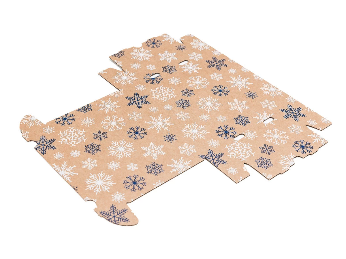 Darčeková krabica s potlačou vločiek 220x150x42 mm - 003