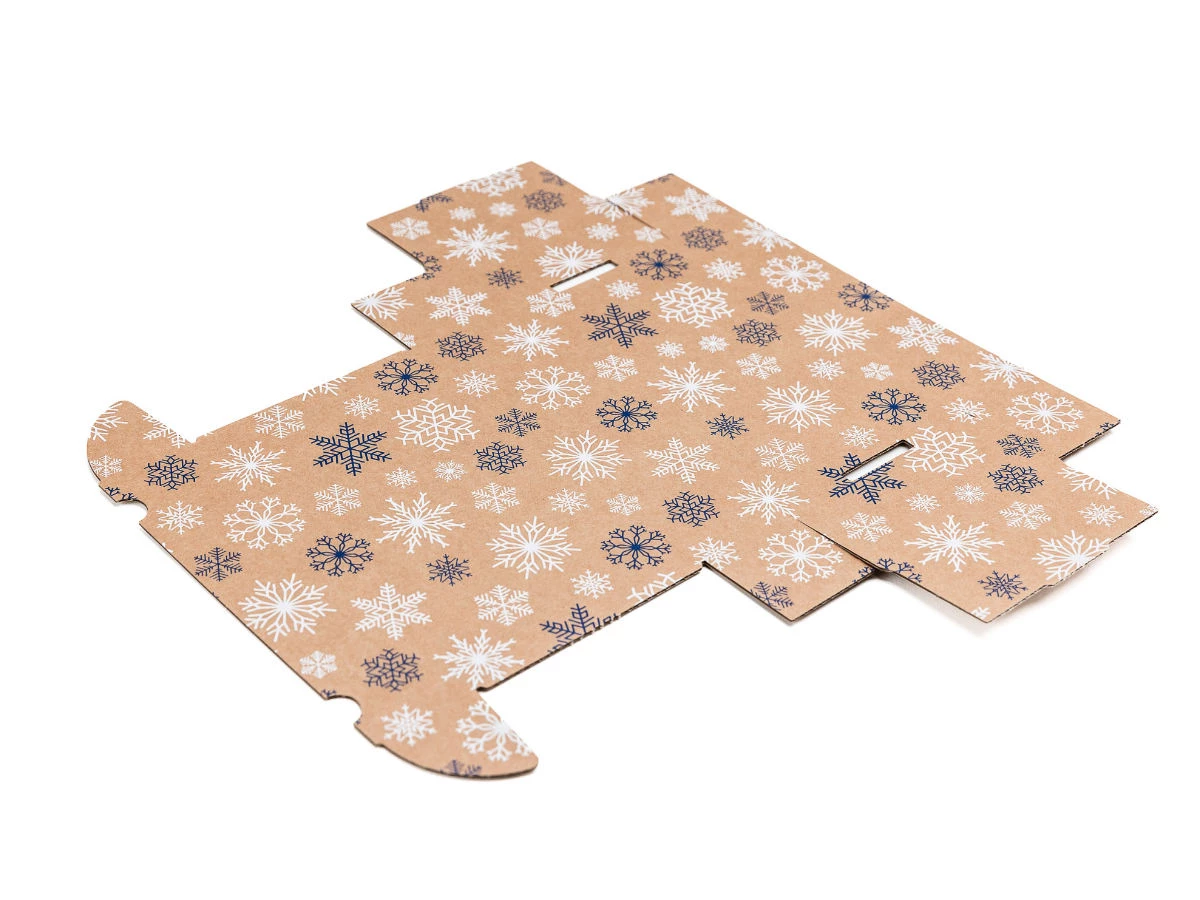 Darčeková krabica s potlačou vločiek 240x140x60 mm - 003