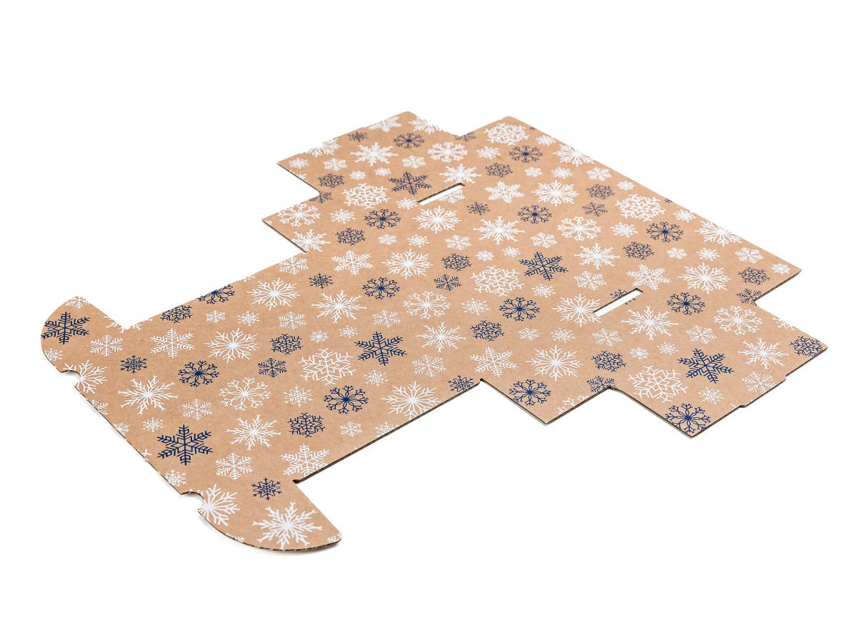 Darčeková krabica s potlačou vločiek 245x185x75 mm - 003