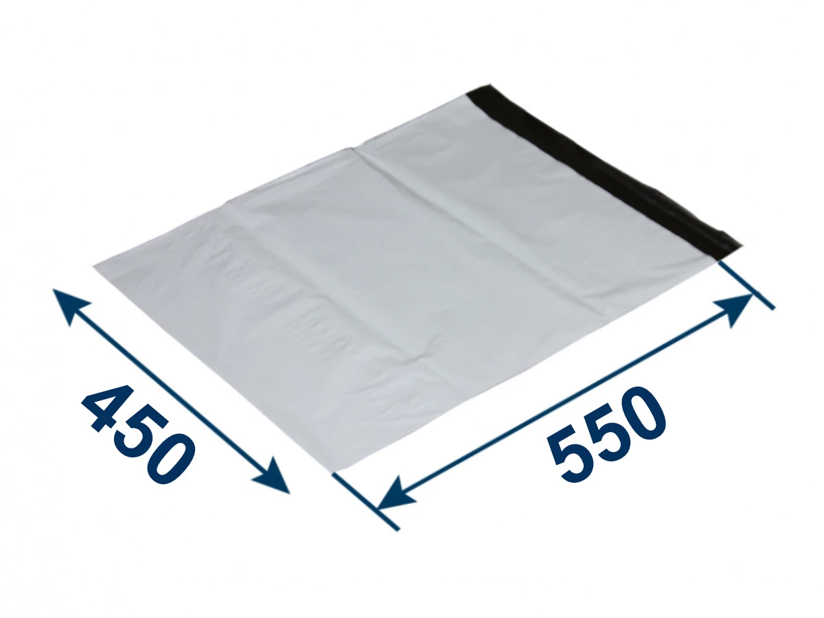 Obálka plastová samolepiaca bielo-čierna 450x550, hr. 0,06 (80% podiel recyklátu) - 001
