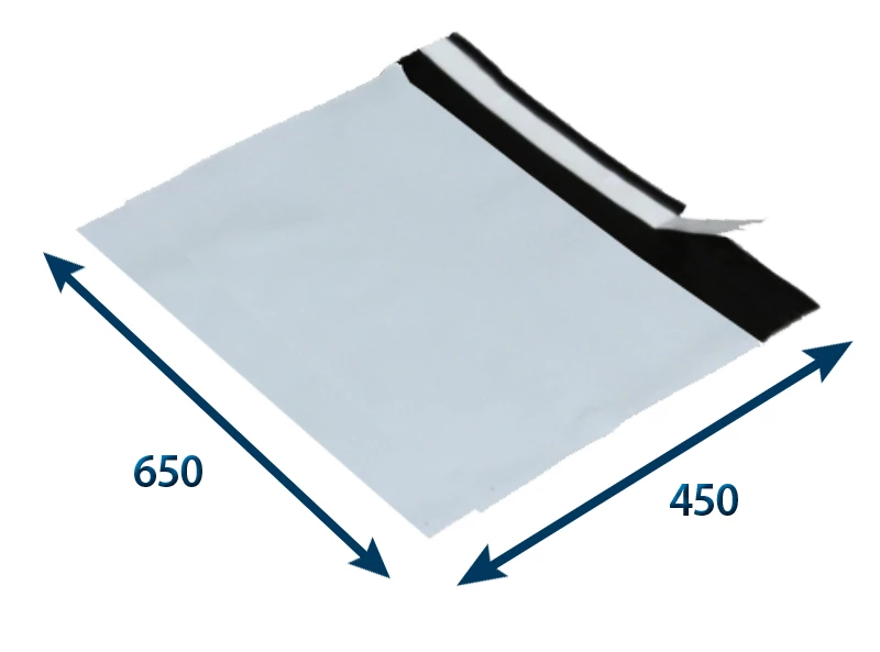 Obálka plastová samolepiaca bielo-čierna 650x450, hr. 0,06 - 001