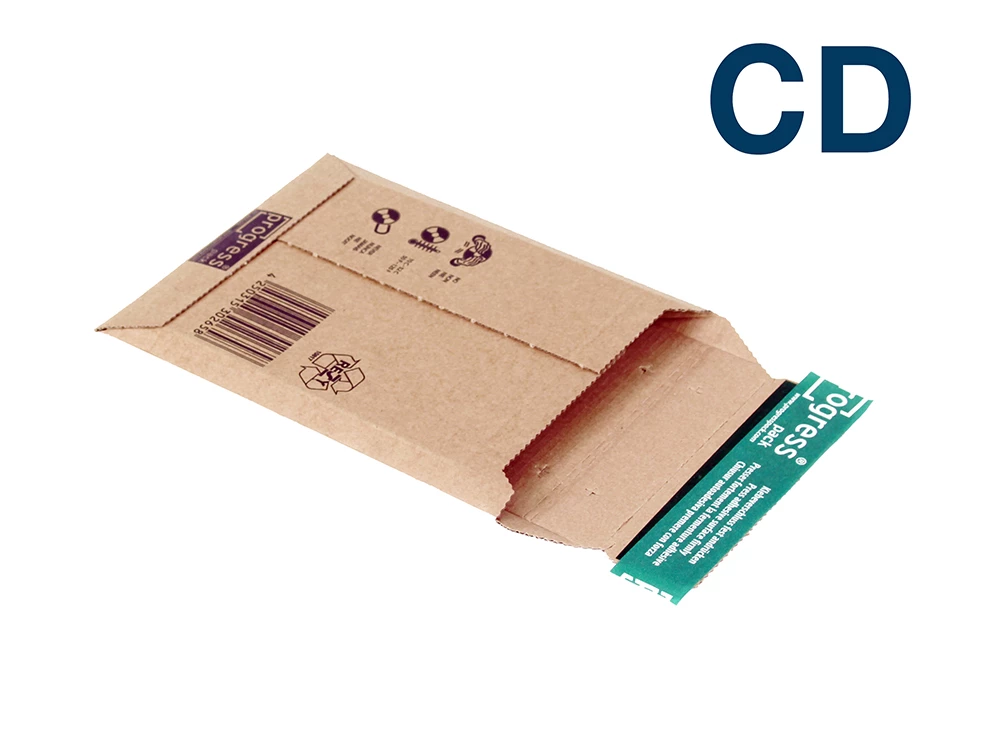 Obálka zásielková 1 - 2 CD DIN 127x145x25 mikrovlnná lepenka - 001