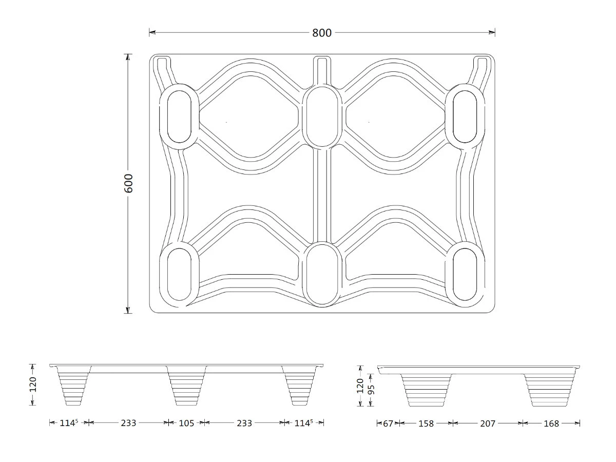 Paleta lisovaná - 800x600x120 - nosnost 500kg - 002