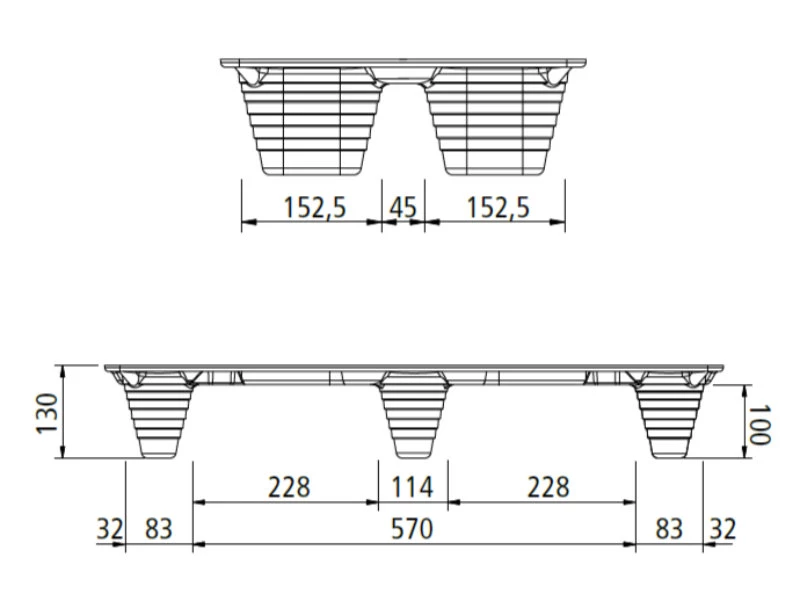 Paleta lisovaná INKA F36 - 800x400x130 - nosnosť 500 kg - 002
