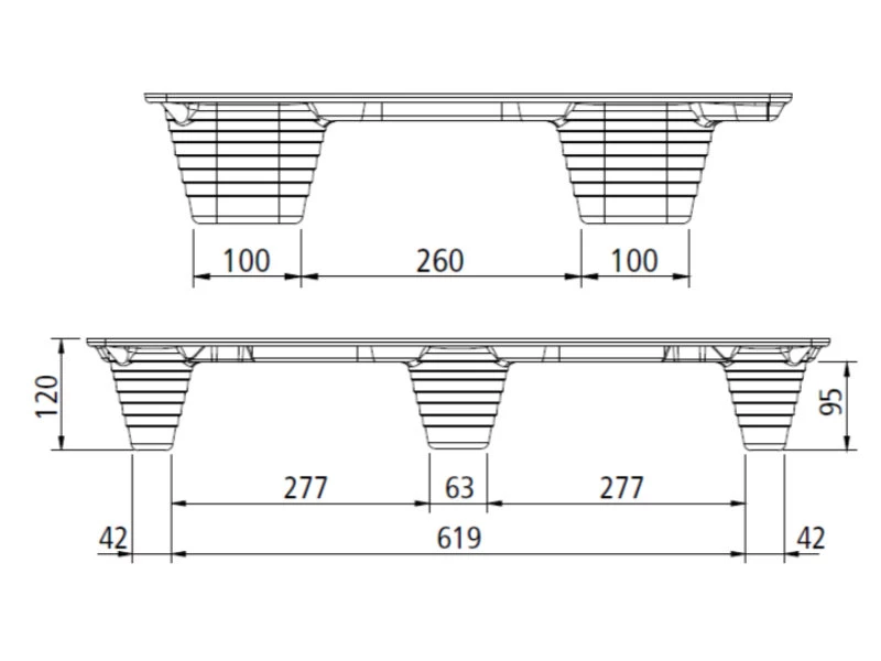 Paleta lisovaná INKA F64 - 800x600x120 - nosnosť 500 kg - 002