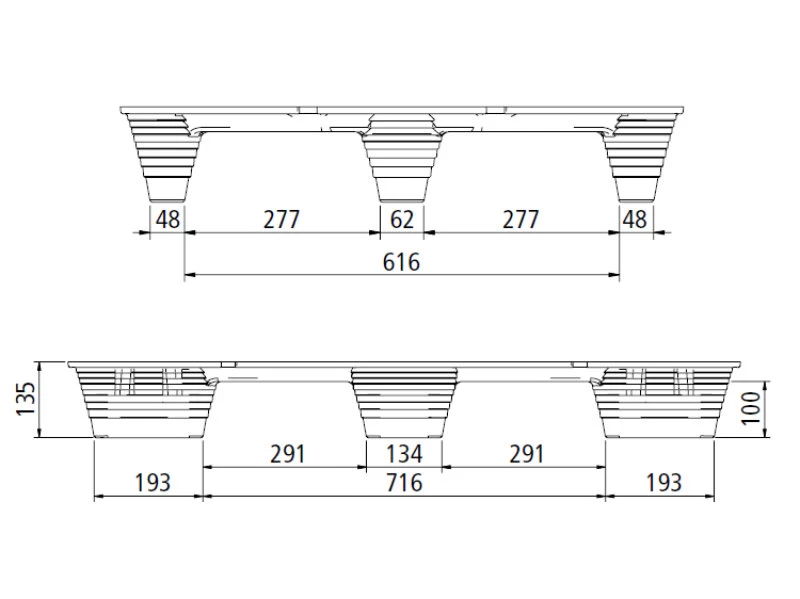 Paleta lisovaná INKA F8LF - 1200x800x135 - nosnosť 900 kg - 002