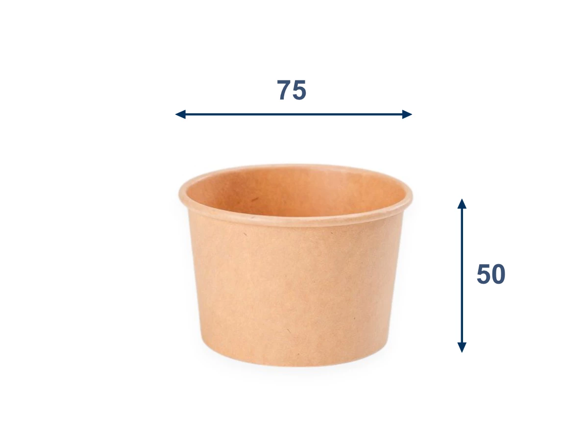 Papierová miska 125 ml, priemer 75 mm - 001