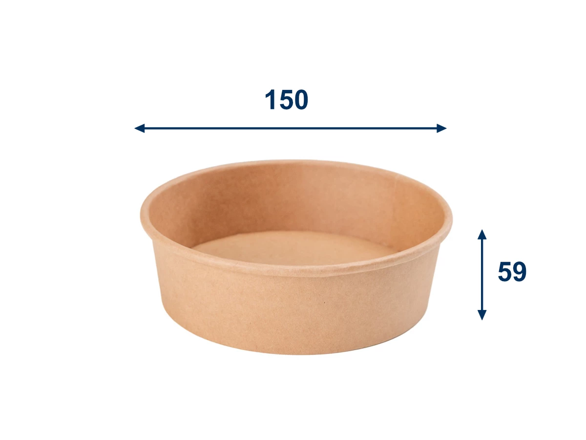Papierová miska 750 ml, priemer 150 mm - 001