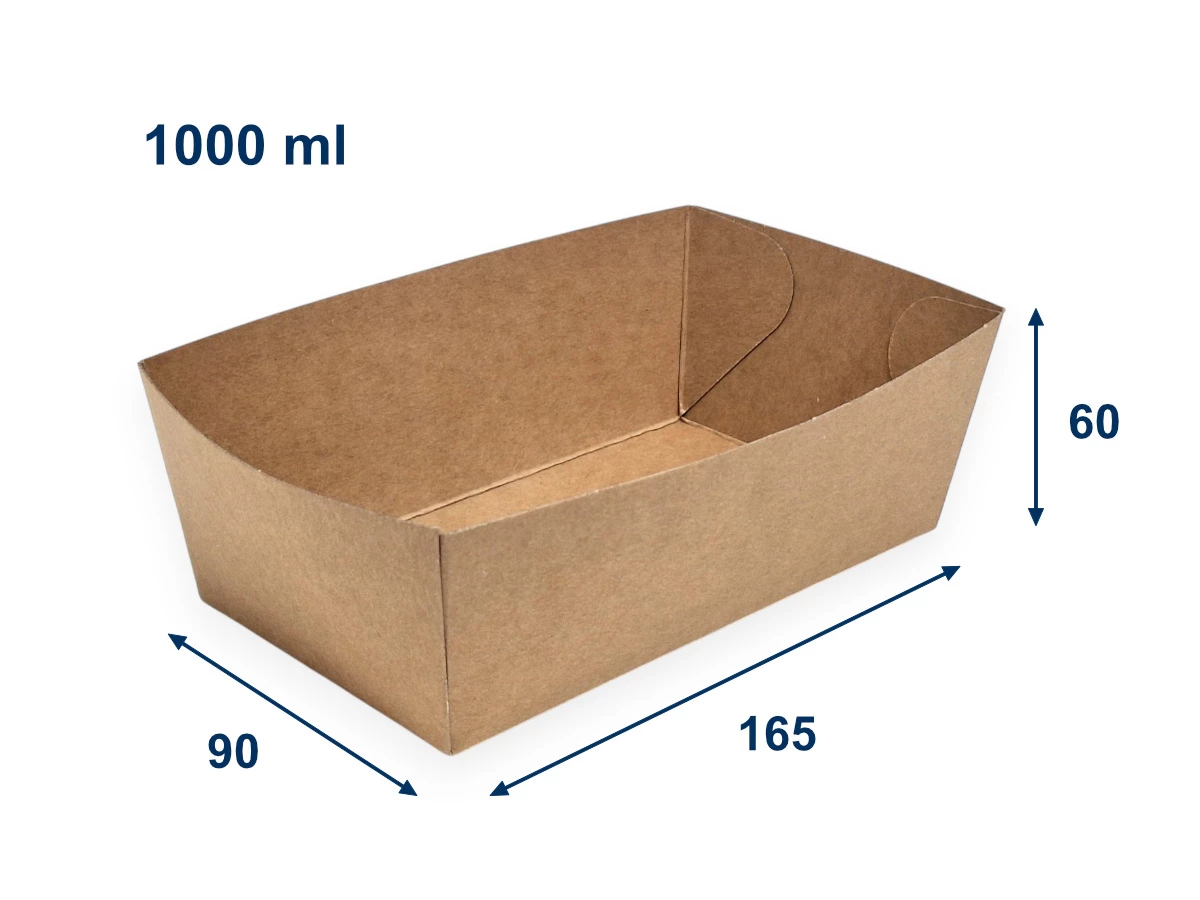 Papierová miska kraft 165x90x60 mm 1000 ml - 001