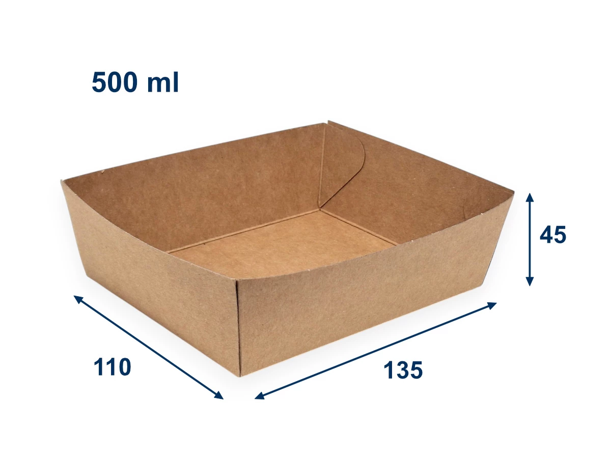 Papierová miska kraft 135x110x45 mm 500ml - 001