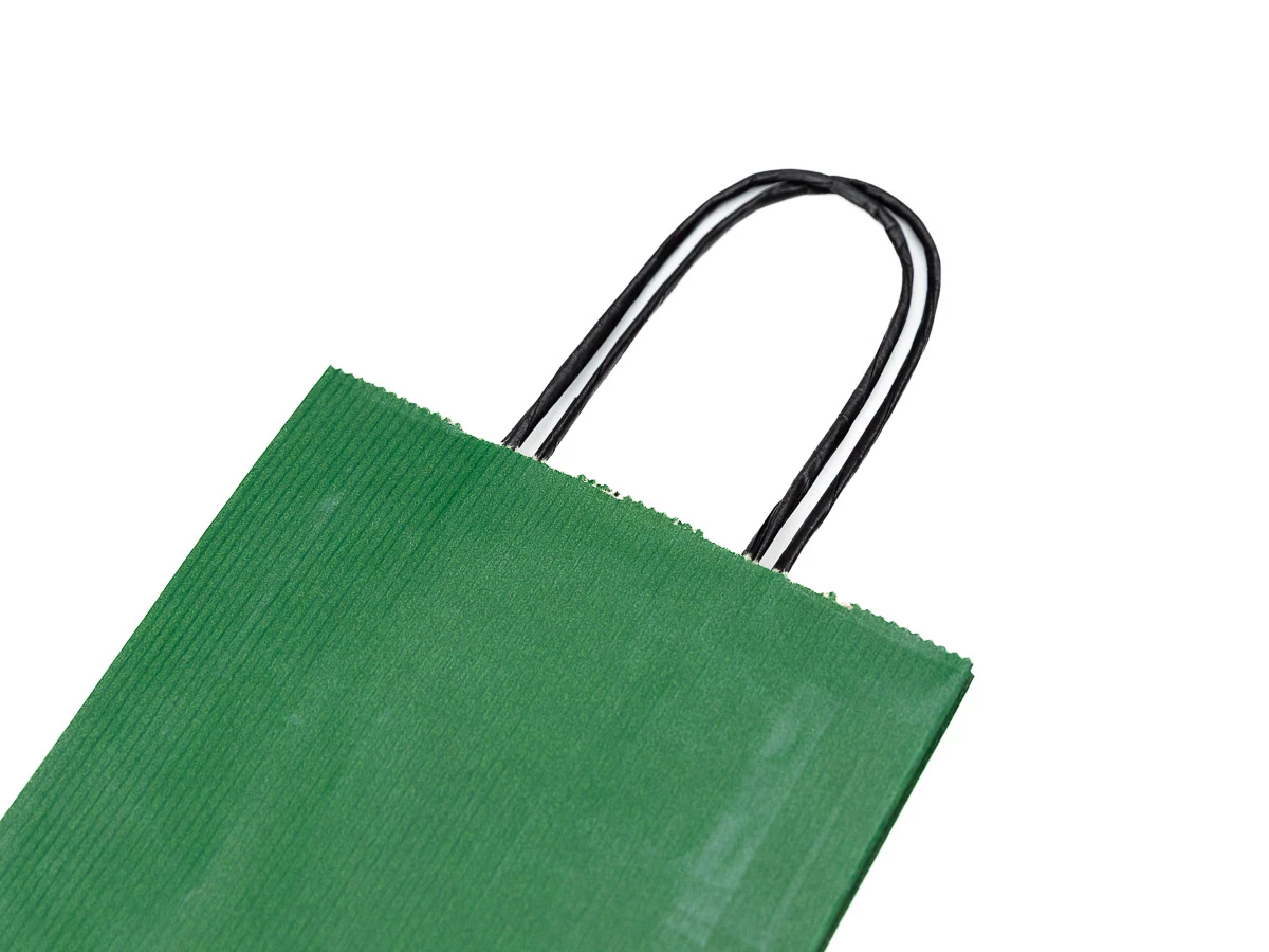 Papierová taška na víno zelená 140x80x390mm - 003