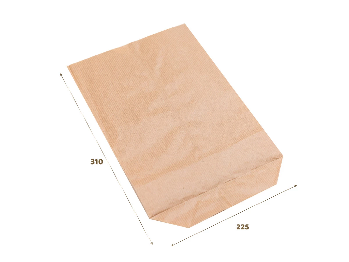 Papierové vrecko 225x310mm s krížovým dnom 85mm, nosnosť 2kg - 001