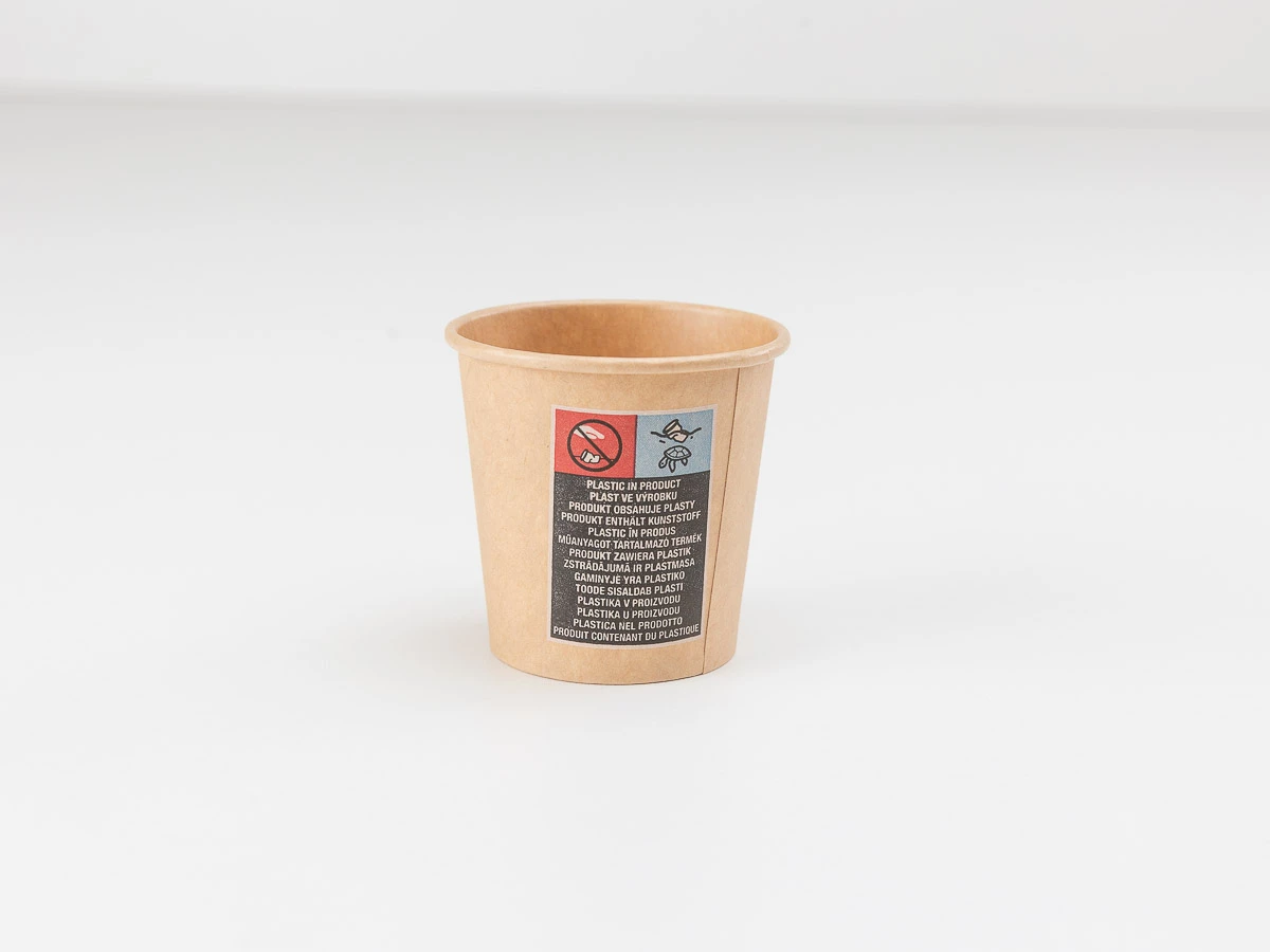 Papierový pohár hnědý 110 ml, priemer 62 mm (0,08L/4oz) - 002