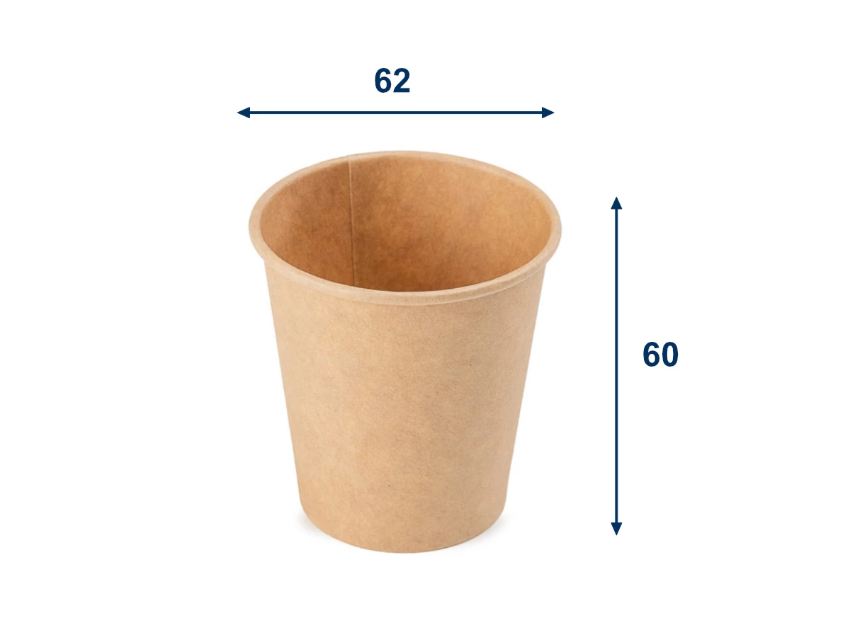 Papierový pohár hnědý 110 ml, priemer 62 mm (0,08L/4oz) - 001