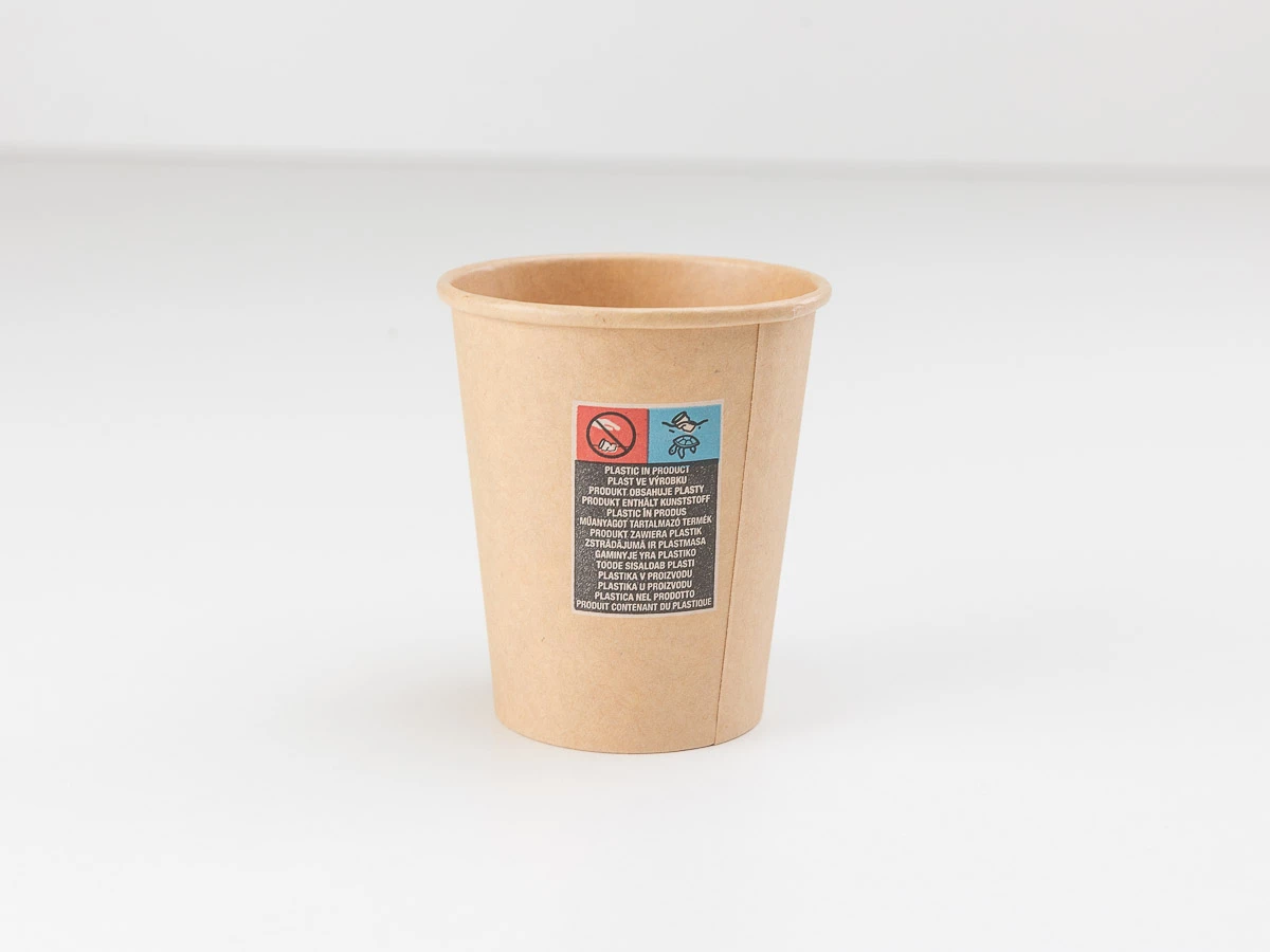 Papierový pohár hnedý 280 ml, priemer 80 mm (0,2 L/8 oz) - 002