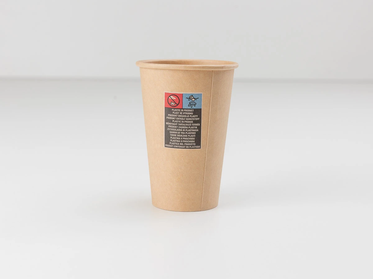 Papierový pohár hnedý 330 ml, priemer 80 mm (0,3 L/10 oz) - 002