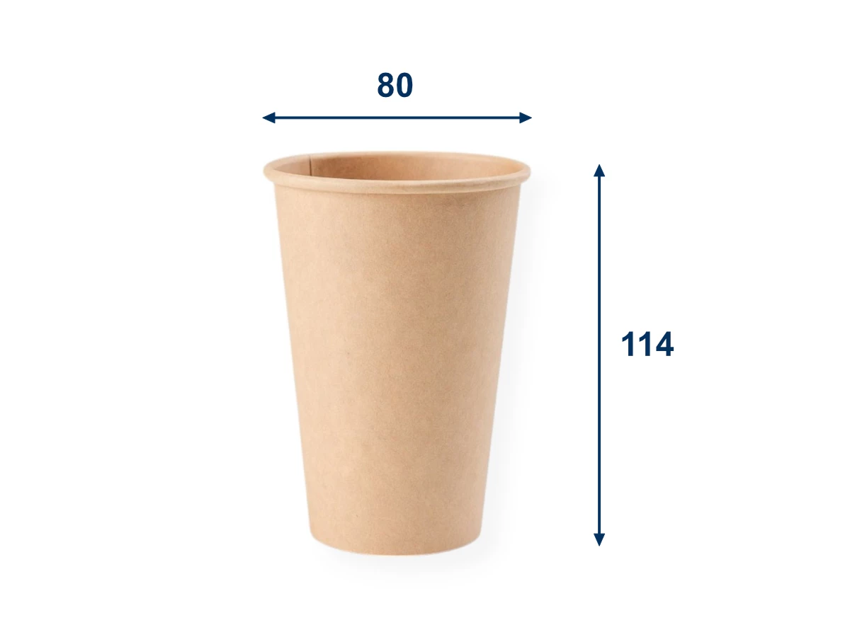 Papierový pohár hnedý 330 ml, priemer 80 mm (0,3 L/10 oz) - 001
