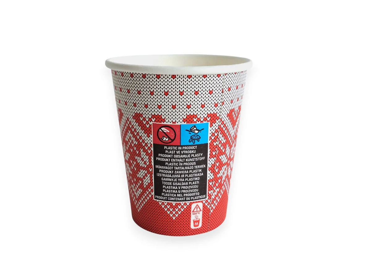 Papierový pohár zimné obdobie 280 ml, priemer 80 mm (0,2L/8oz) - 002
