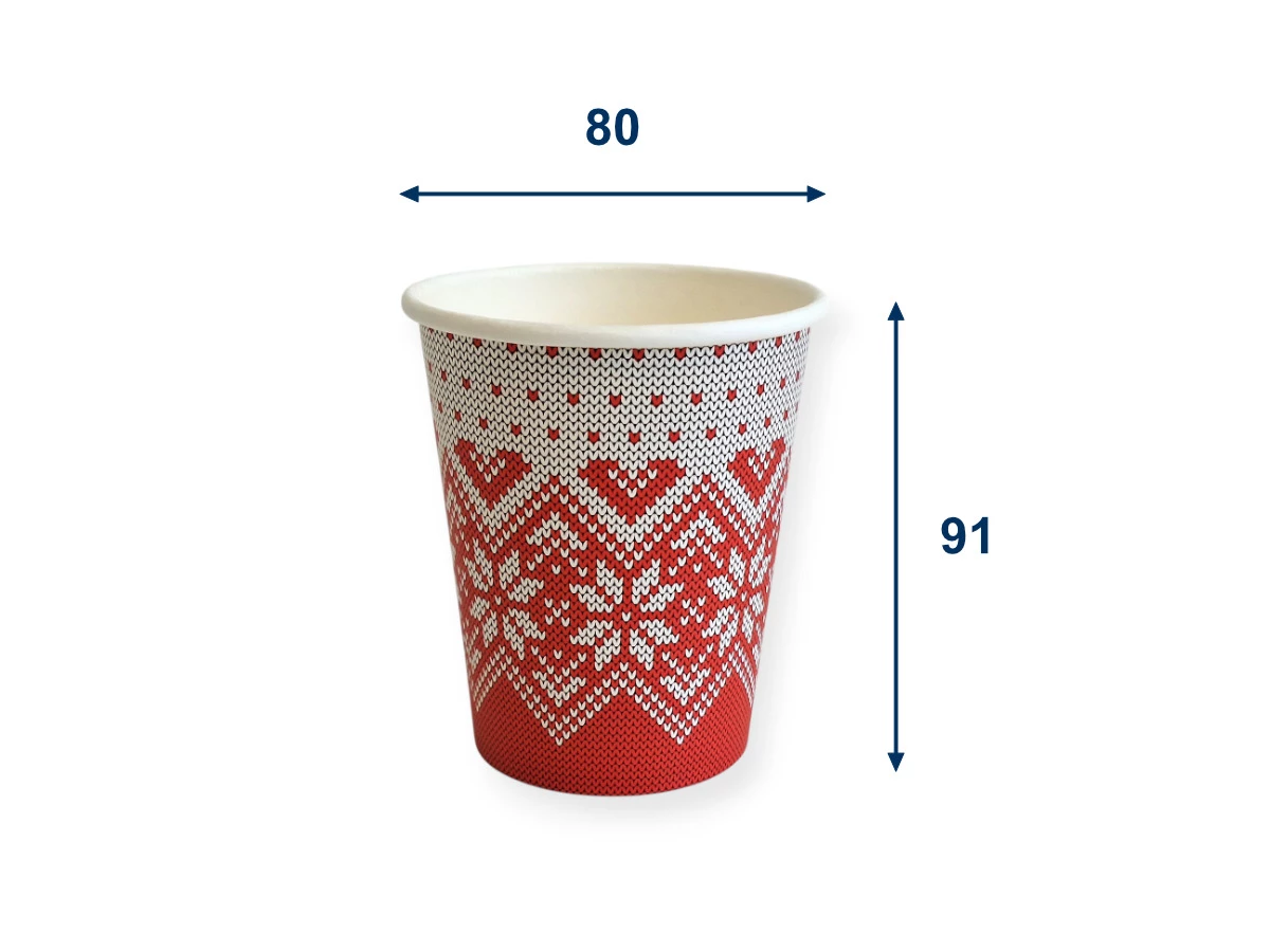 Papierový pohár zimné obdobie 280 ml, priemer 80 mm (0,2L/8oz) - 001