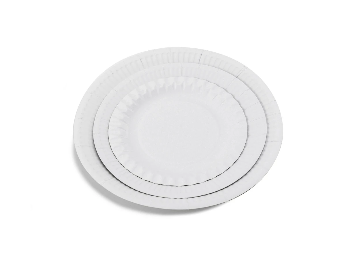 Papierový tanier biely - priemer 15 cm - 003