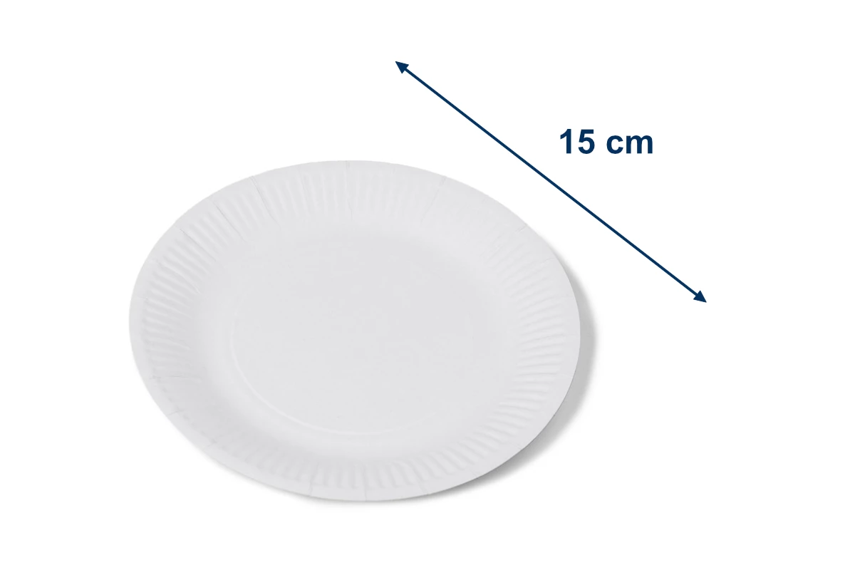 Papierový tanier biely - priemer 15 cm - 001