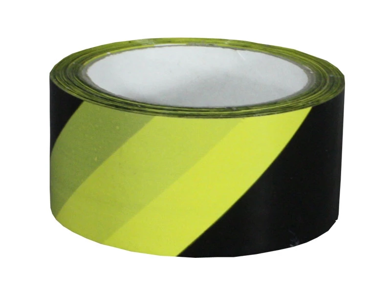 Páska samolepiaca PP 50x66 tlač PRUHY žltá + čierna - 001